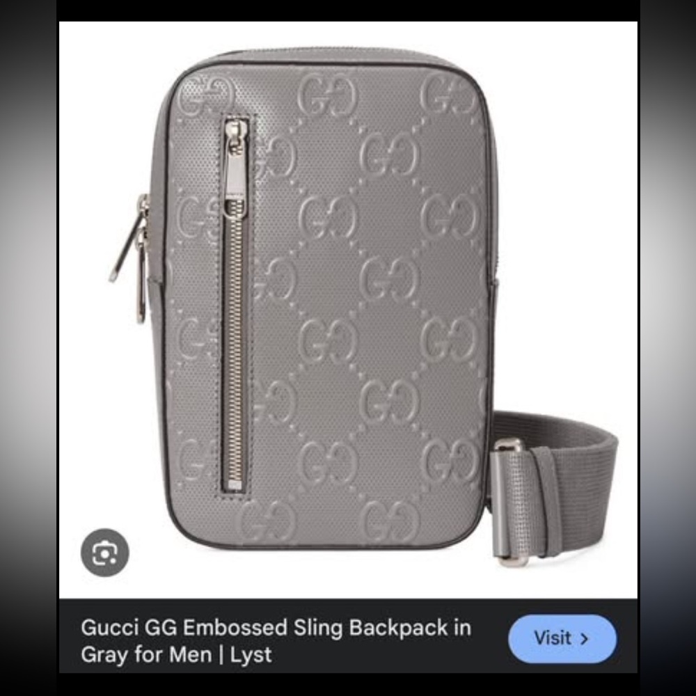 Men’s Gucci Embossed Sling Bag